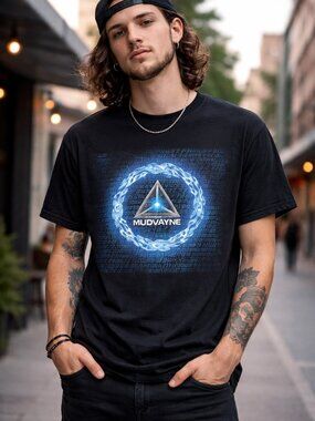 Mudvayne T-Shirt Men’s Graphic Tee Black Vintage Rock Band Shirt